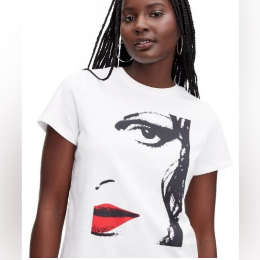 Diane Von Furstenberg x Target Iconic Red Lip Graphic Short Sleeve T-Shirt